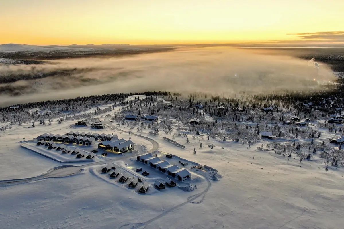 Saariselka Finland Star Arctic Aerial Image