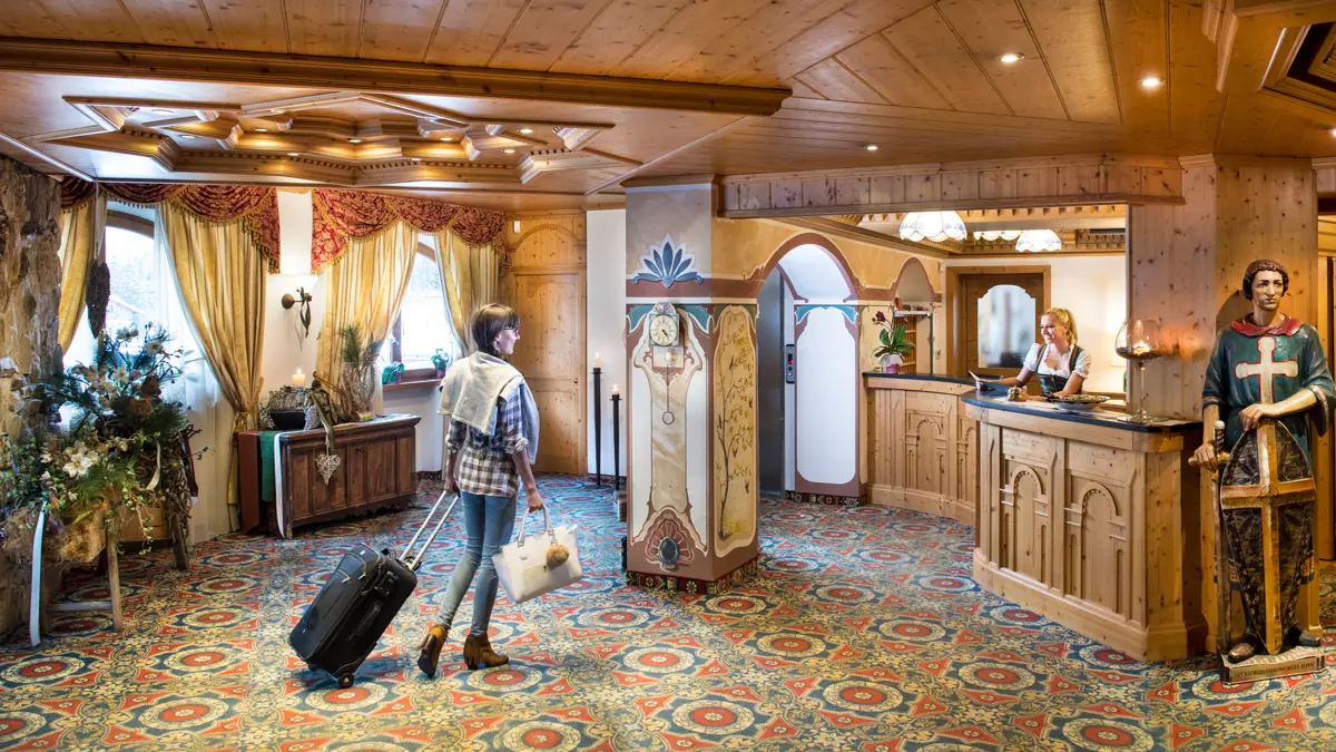 Inghams Italy Domolimtes Canazei Hotel La Perla Reception