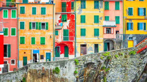 Cinque Terre Liguria Italy Colourful Houses Riomaggiore