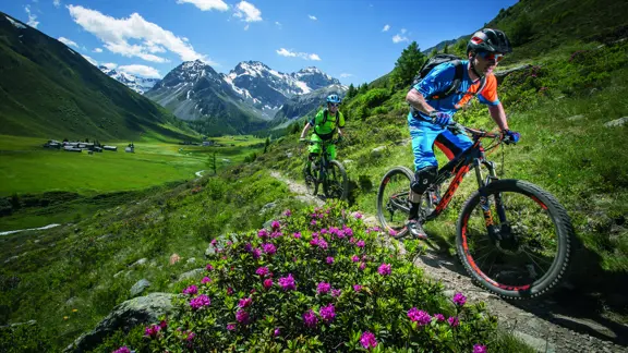 Mountain biking in Davos, Switzerland 