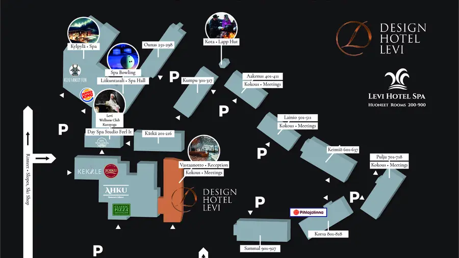 Levi Hotel Spa Map