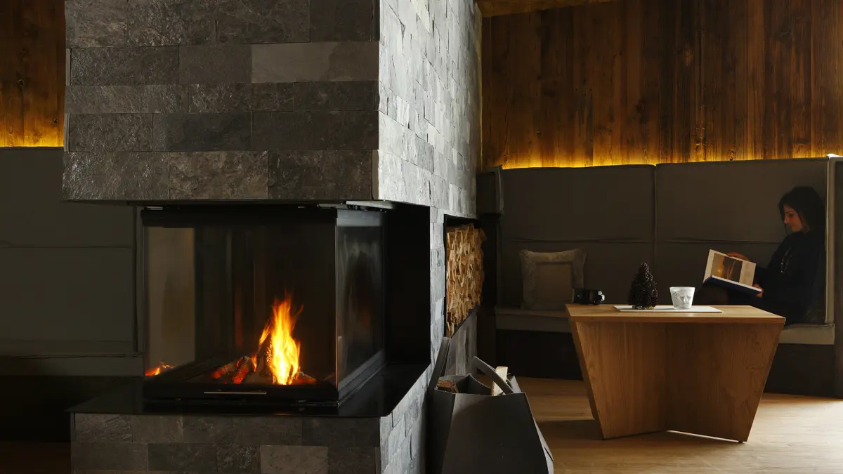 Inghams Italy Dolomites Corvara Hotel Col Alto Lounge Fireplace