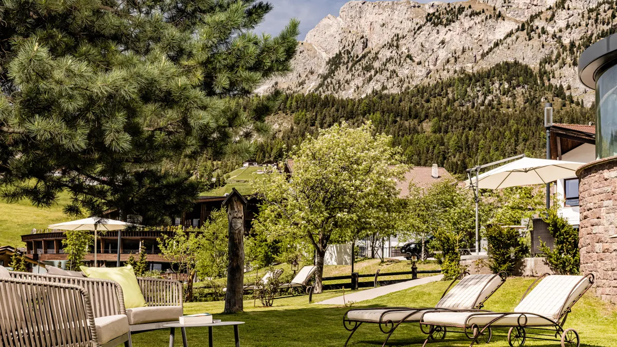 Italy, Dolomites, Selva, Hotel Mignon, Garden