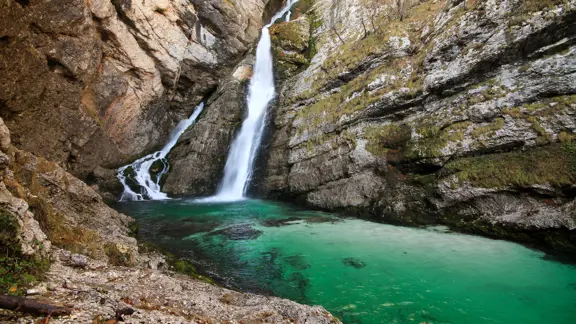 Lake Bohinj Savica Waterfall Slovenia 