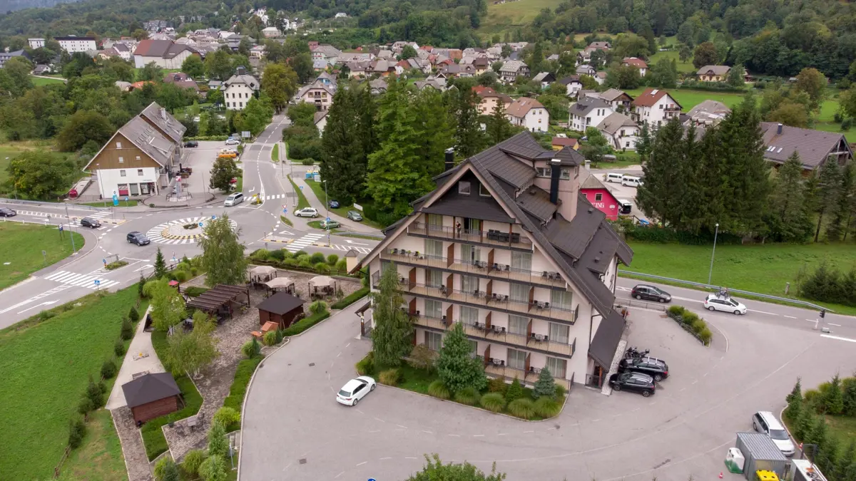 Hotel Mangart Bovec Aerial View