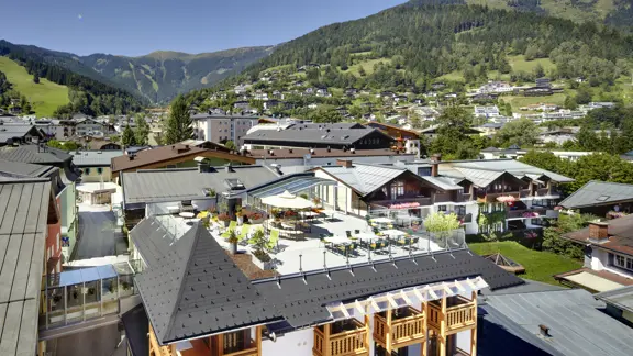 Hotel Fish Inn Zell Am See Roof Terrace Aerial View