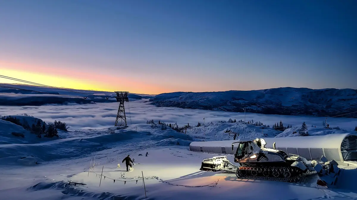 Voss Ski Area at Sunset 