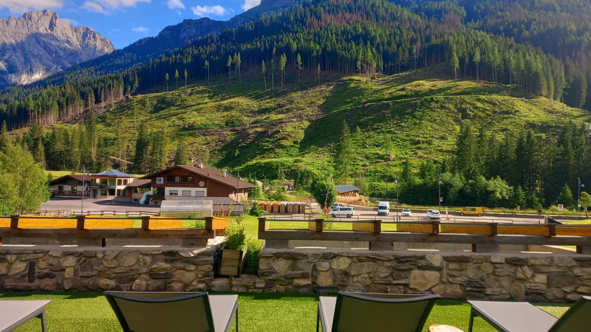 Hotel La Perla, Canazei, Spa Loungers with Mountain View