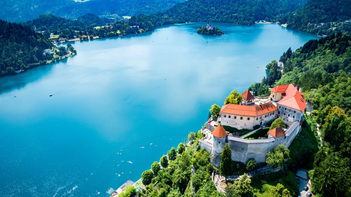 Lake Bled Aerial Shot Over Castle Copyright Andrey Armyagov Adobestock 176732462