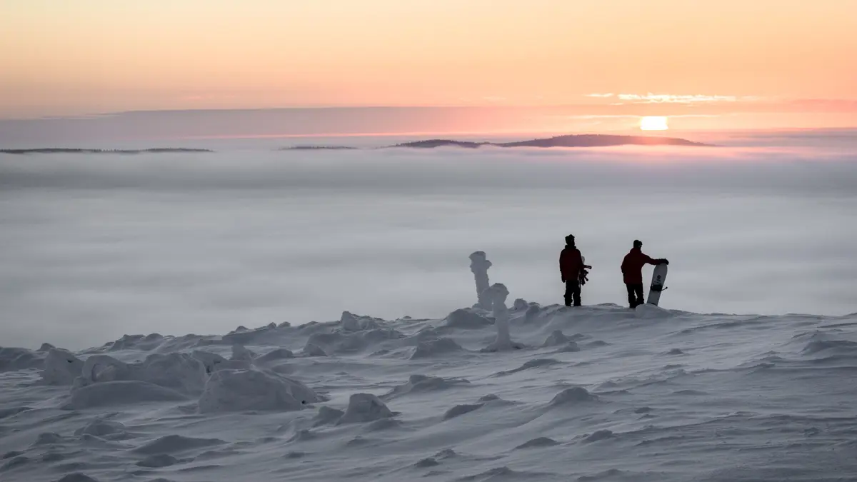 Pyha Finland Sunset Skiing