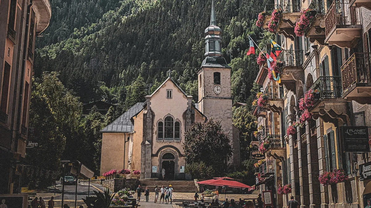 Chamonix town during the Summer