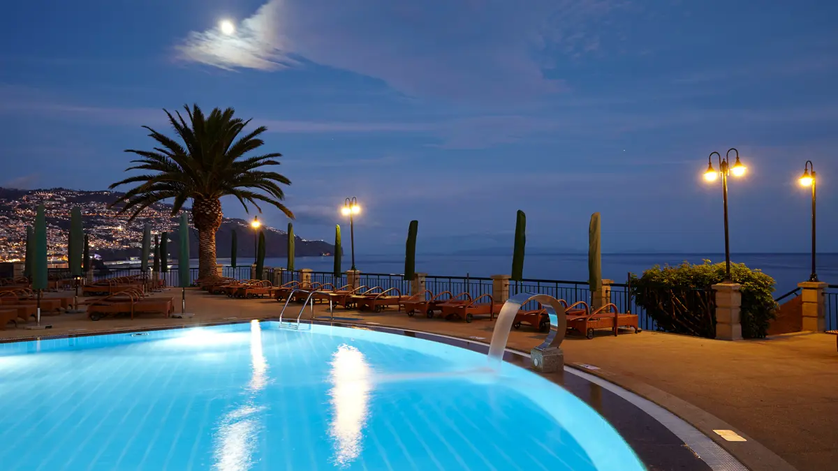 The Cliff Bay Funchal Swimming Pool Nightime