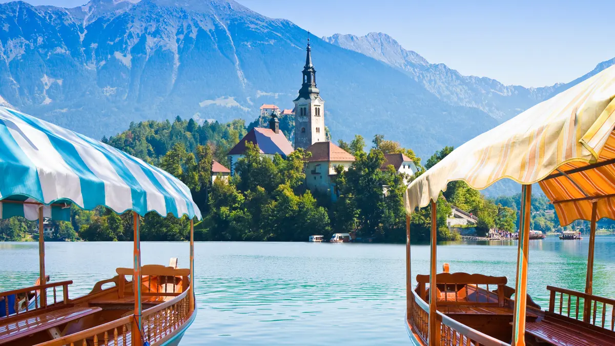 Boats Lake Bled Slovenia