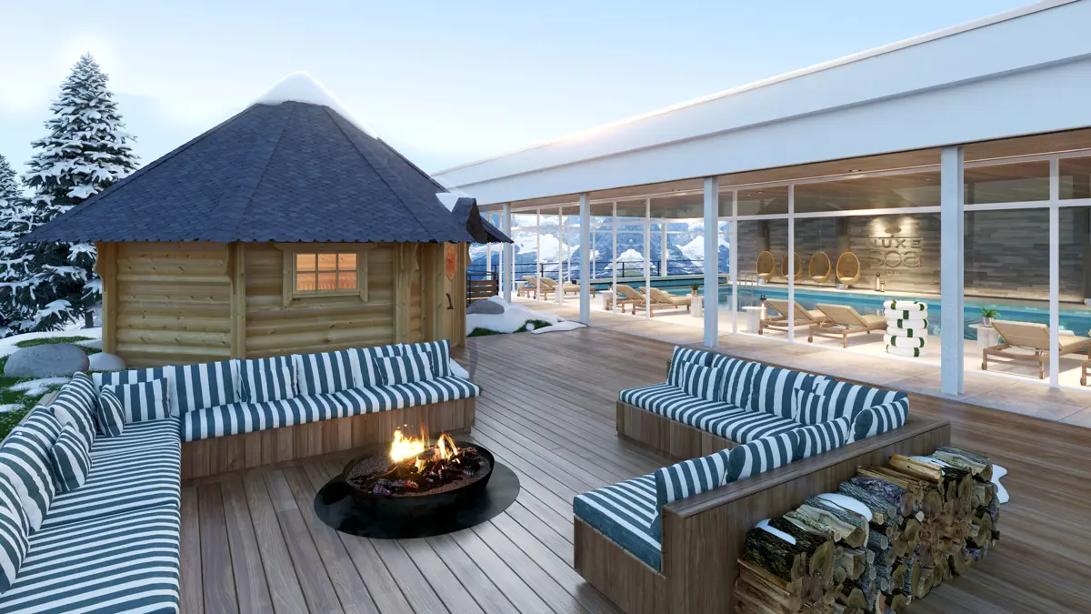 Braunbaer Hotel Wengen Wellbeing Terrace And Sauna Photosynthesis