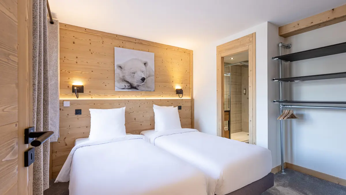 Residence W2050 La Plagne Two Bedroom Apartment Twin Bedroom 2