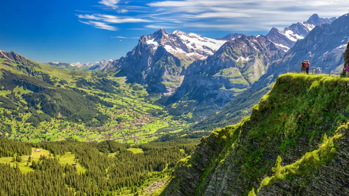 Grindelwald From Mannlichen With Eiger, Monch And Jungfrau Mountain