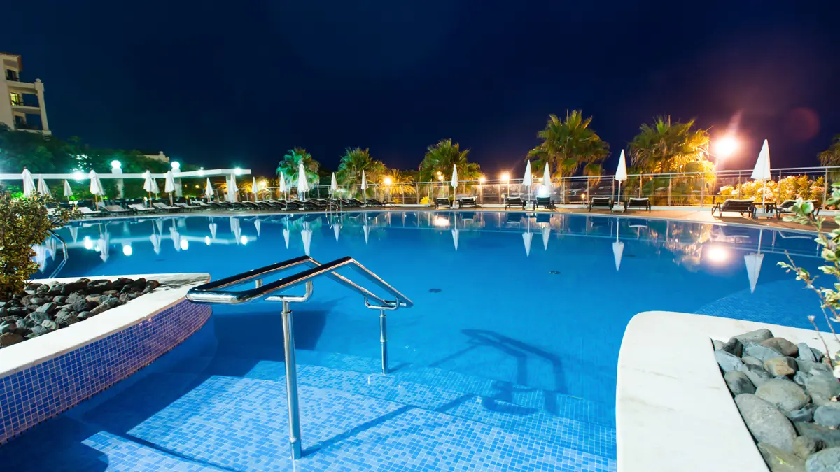 Melia Madeira Mare Resort Spa Funchal Outdoor Swimming Pool At Night