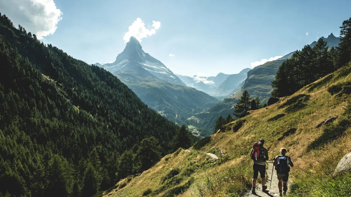Zermatt Hiking With Matterhorn In Background Copyright Switzerland Tourism Ivo Scholz