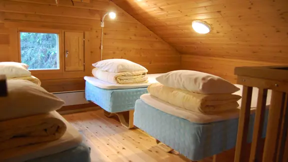 Typical cabin mezzanine with twin beds