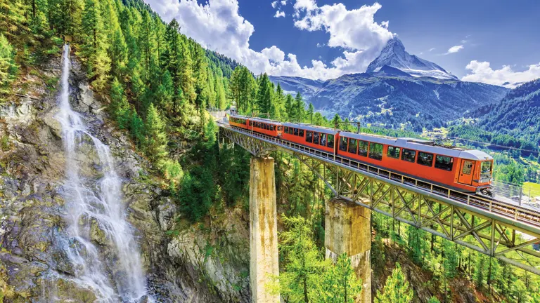 Glacier Express Train Near Zermatt