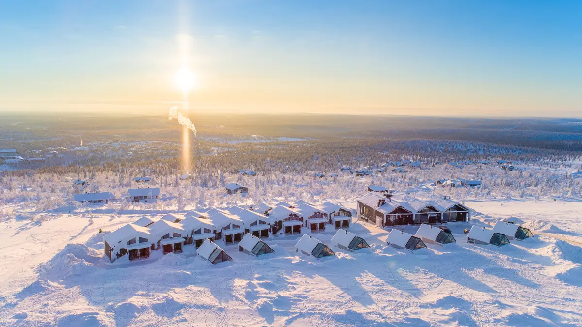 Star Arctic Hotel Saariselka Exterior View Sunset