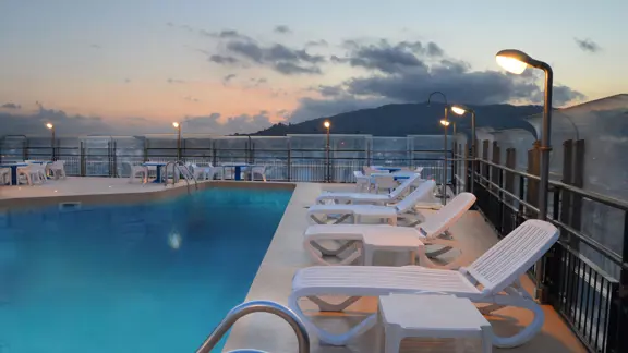 Hotel Ambasciatori Palace, Montecatini, Pool in the Evening