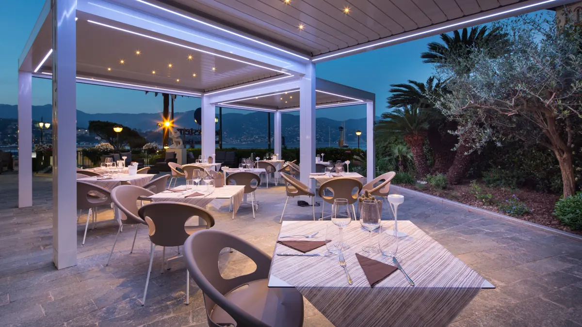 Hotel Regina Elena, Portofino, Terrace at night