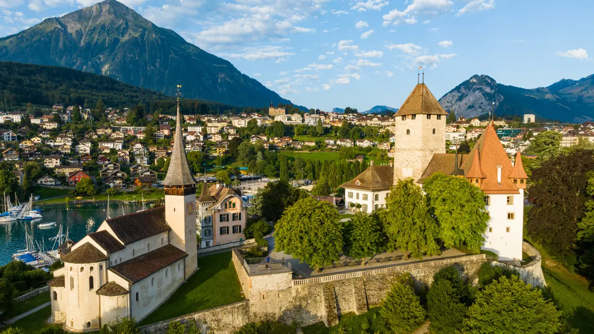 Church Of Spiez At Lake Thun