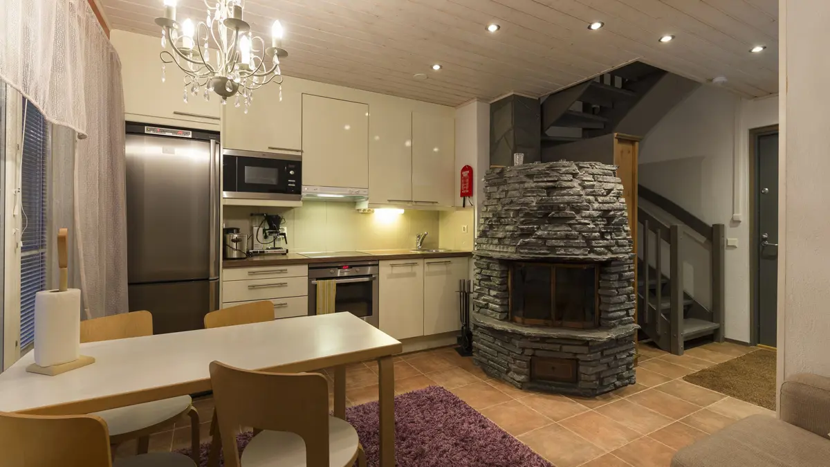 Levi Central Apartments Levi Pikkukarhu 7 Apartment Dining Kitchen Area