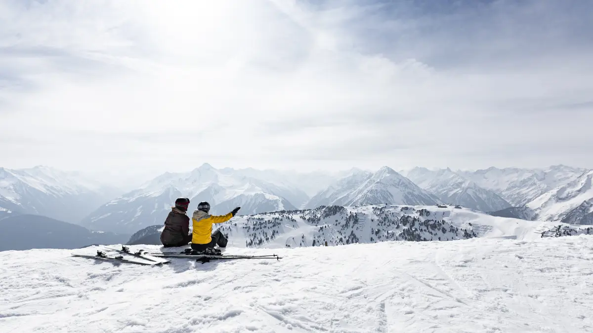 Mayrhofen Ski Resort Austia Couple Ski Lorenz Seiwald