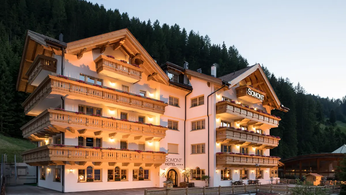 Italy, Dolomites, Selva, Hotel Somont, Exterior