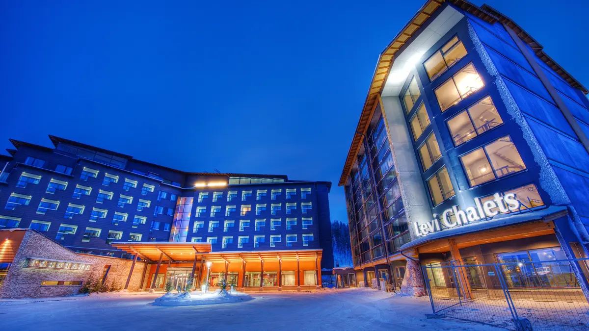Panorama Hotel Levi Hotel Entrance Evening