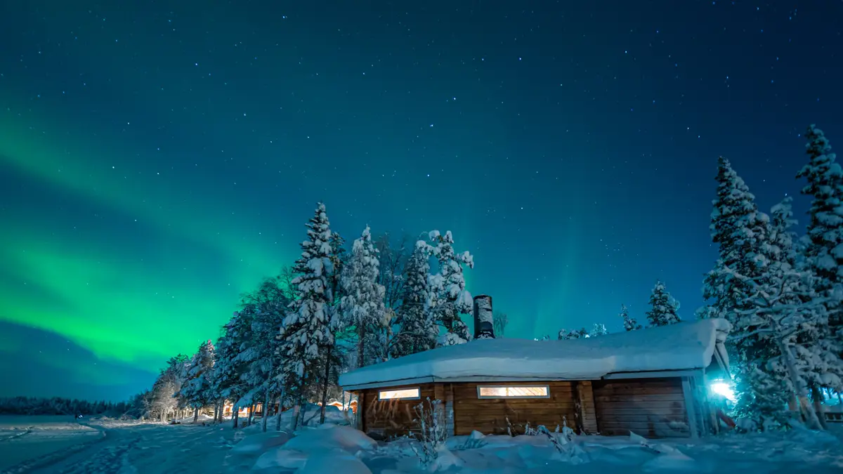 Jeris Lakeside Resort Muonio Cabin Northern Lights