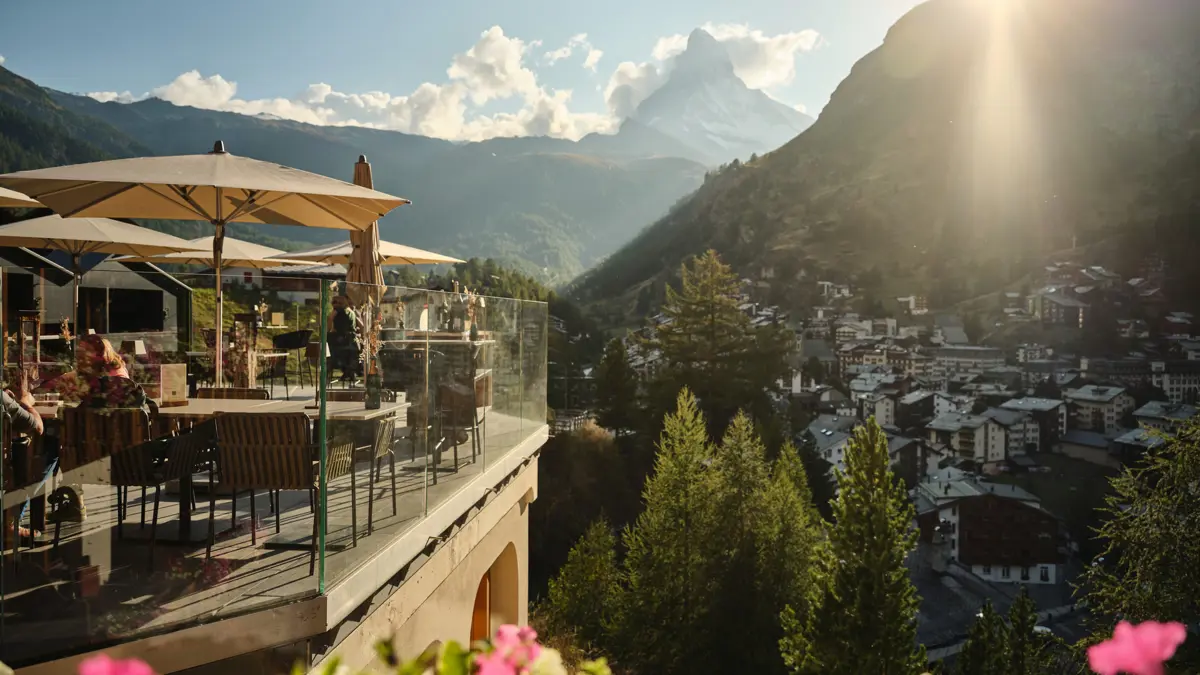 Hotel Schonegg Zermatt Terrace Views Copyright Pascal Gertschen