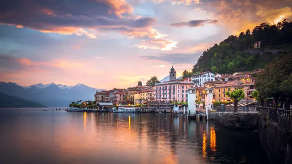 Bellagio Lakefront at Sunset
