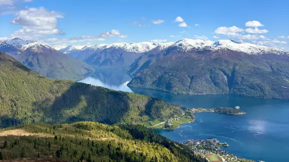 Views Over Balestrand From Raudmelen Walk Norway