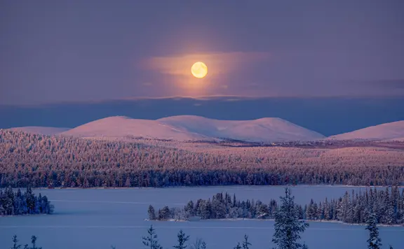 Muonio Finland Moon And Fells