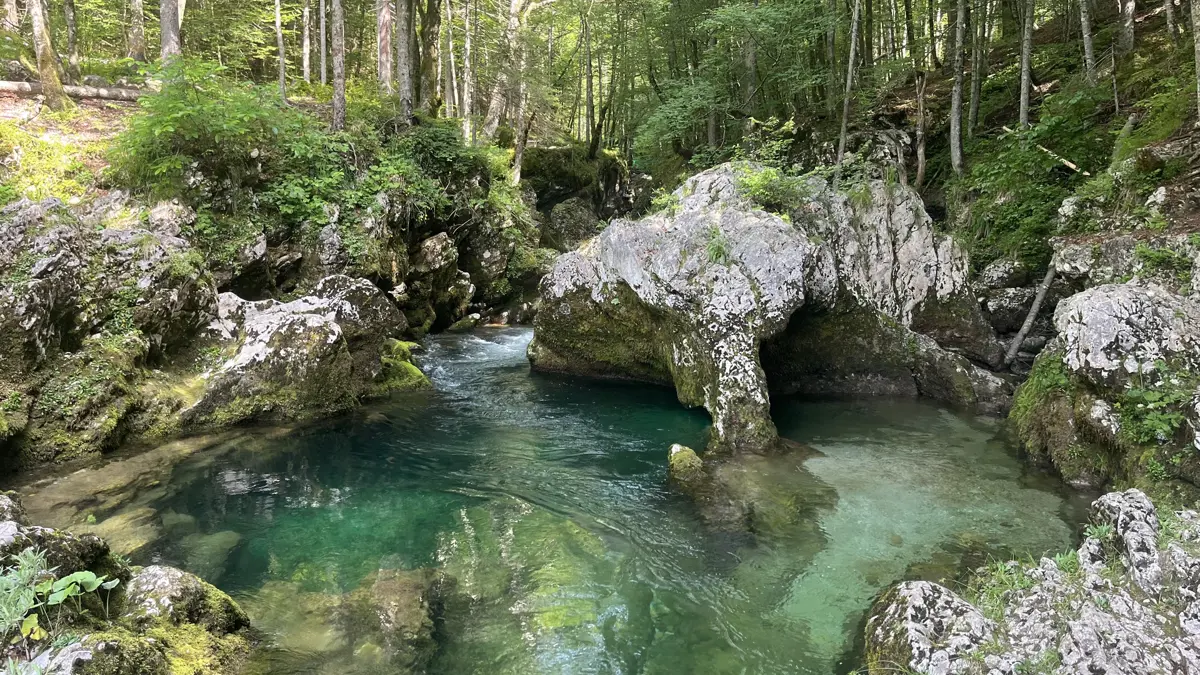 Lake Bohinj Mostnica Gorge rock formations