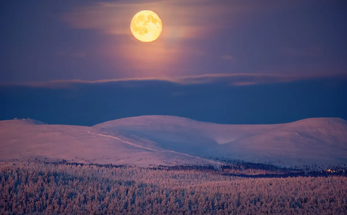 Muonio Finland Moon Sky