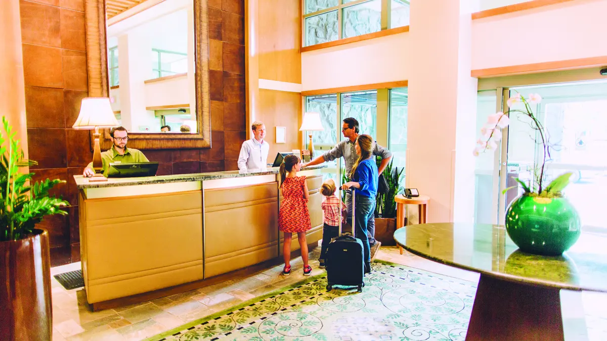 Pan Pacific Village Centre Hotel Whistler Canada Reception Lobby (1)