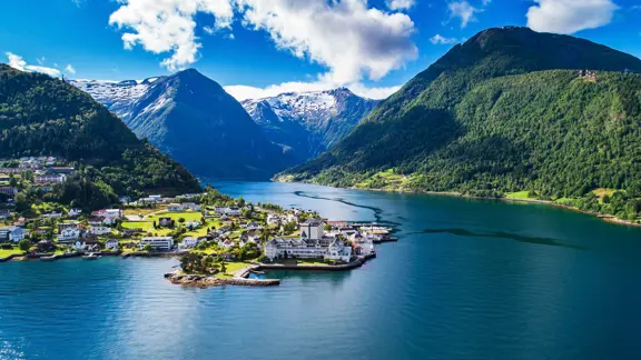 Balestrand Norway on the fjord