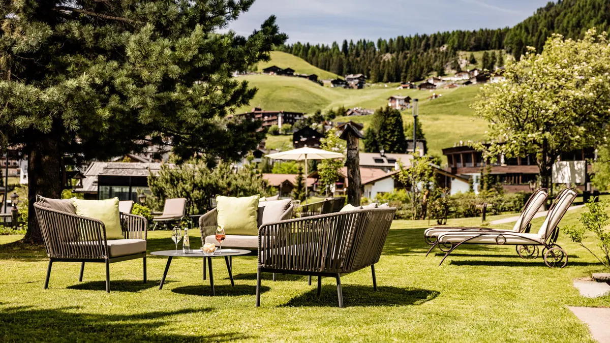 Italy, Dolomites, Selva, Hotel Mignon, Garden