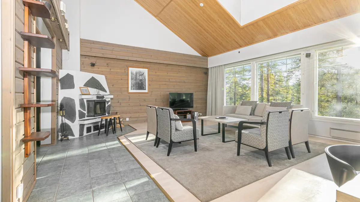 K5 Cabins Levi Lounge Fireplace